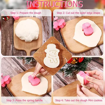 4/8Pcs Crăciun Tort Mucegai Silicon Cookie Apăsați Bicarbonat de Mucegai de Desene animate Mos craciun Xmas Copac Biscuiți Decor Instrument de Accesorii de Bucătărie 