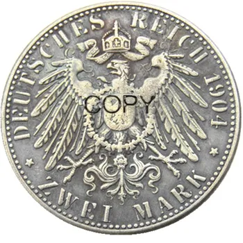 Germania 1901/1904 2 buc 2 Marca Rare monede din Argint Placat cu Copia monede 