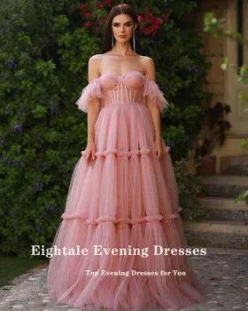 Eightale Roz Rochie de Bal 2021 pe Umăr Ciufulit cu Margele Rochie de Seara-Linie de Partid de Absolvire Vestido de festa 