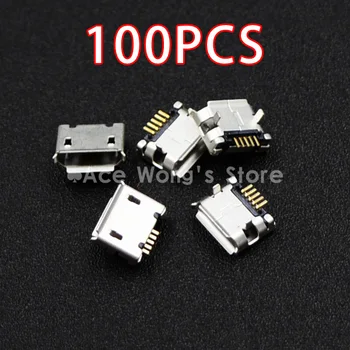 Noi, de înaltă calitate 100buc/LOT Micro USB 5P,5-pini DIP Micro USB Jack,5Pins Conector Micro USB Coada de Încărcare priză 