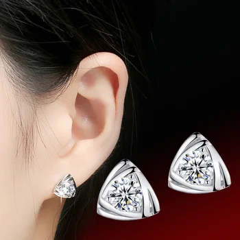 Cercei din argint triunghiul femeilor de moda drăguț cristal fabrica de bijuterii en-gros de înaltă calitate hipoalergenic 