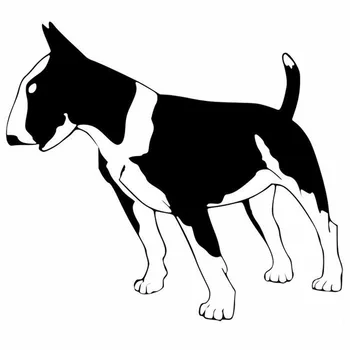 15.2*13.5 CM Bull Terrier de Animale Drăguț Decalcomanii Auto Styling Moda Creative Autocolante de Desene animate Negru/Argintiu C6-1699 