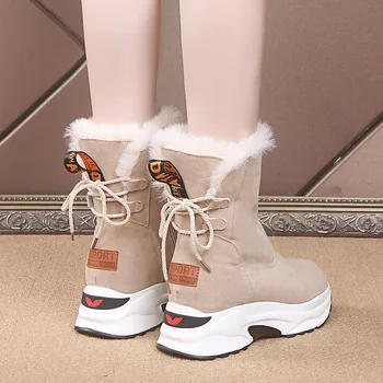 Pantofi noi de Iarna pentru Femei 2021 Cizme Femei Non-alunecare rezistent la apa, Zapada Ghete Femei Gros de Pluș cu Fermoar de Cald pentru Femei Cizme Glezna 
