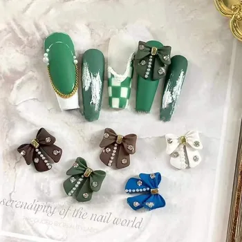 Nails Art Accesoires Perle Bowknot Bijuterii de Unghii Decor de Metal Decor 3d DIY Gravate Arc Fluture de Design Îndrăgostiților Farmece 