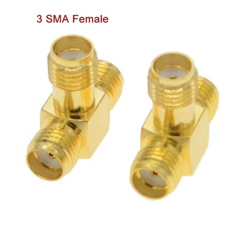 2 BUC/lot T Tip 3 SMA Female Jack Triplu T RF Coaxial Adaptor Conector cu 3 căi Adaptor SMA 