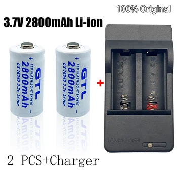 2 / 20 CR123A 16340 baterie 2800mah 3.7 V Li-ion reîncărcabilă baterie + încărcător 16340 