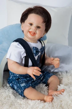 3D-Vopsit Pielea Super Moale Cârpă Corpul Real Atinge Băiat Frumos Copilul Păpuși 27 Inch Renăscut Baby Dolls Pentru Fete Și Băieți 
