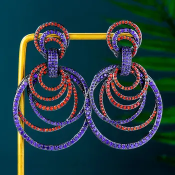 Missvikki de Lux Superba la Modă Cercuri Cercei Pandantiv Cubic Zirconia Femeile Nunta Mare Cercei Bijuterii de Înaltă Calitate Nou CALD 