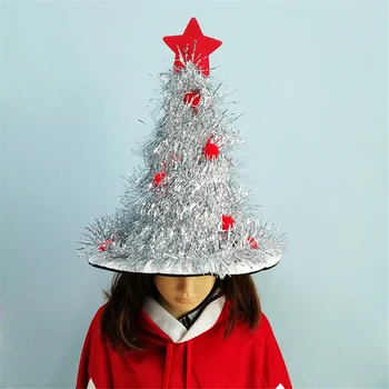 Pomul de crăciun Pălărie Strălucitoare de Crăciun Pălării de Catifea Dens de Pluș Amuzant Pălării de Partid Lumina-up Hat Pentru Adult Și Copil Partid Rochie de Până 