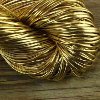 5 metri 1-2mm Rotund de Aur piele PU frânghie frânghie de sârmă de pe bijuterii PENTRU DIY COARDA 