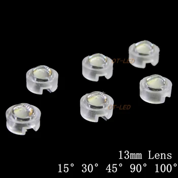 50pcs 13mm LED-uri IR 15 30 45 60 90 100 Gradul de 13mm Mini LED PCB Obiectiv cu Unghi de 1W 3W 5W Lampa LED Lentile Convexe 