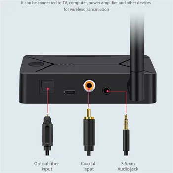 KEBIDU 4 in 1 Digital Analogic pe Fibră Optică Bluetooth 5.0 Transmițător Audio de 3,5 mm AUX Jack Coaxial Stereo Wireless Adapter 