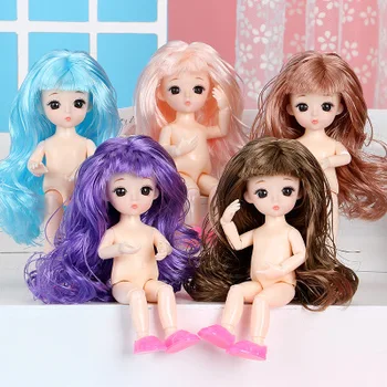 13 Mobile Articulate de 16 cm 1/8 Papusi Mini BJD Baby Doll Roz Galben Părul de Argint Femei Goale Corpul de Moda Păpuși Jucărie Pentru Fete, Cadou 