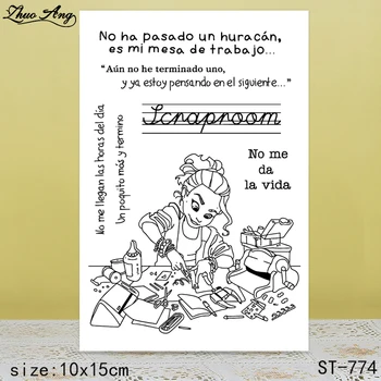 ZhuoAng Cuvânt spaniol Fată plină de Viață Clar Timbre Pentru DIY Scrapbooking/Carte de a Face/Album Decorative Silicon Timbru Meserii 