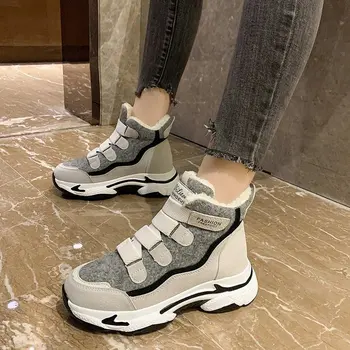 De iarnă pentru Femei Adidași Pantofi Platforma Groasa de Moda Casual Pantofi pentru Femeie Cizme de Pluș Cald Încălțăminte Femei Cârlig Buclă de sex Feminin Pantofi 