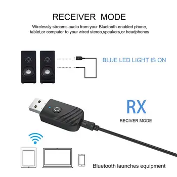 Bluetooth USB 5.0 Receptor Transmițător 2 IN 1 MINi AUX 3.5 mm Handsfree Apel Muzica BT Adaptor Pentru TV Auto Laptop Vorbitor 