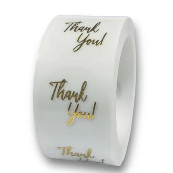 Runda Eticheta Autocolant Transparent Folie de Aur Mulțumesc Autocolant 500pcs de Nunta Frumos Cadou Card Plic Sigiliu Eticheta Autocolant 