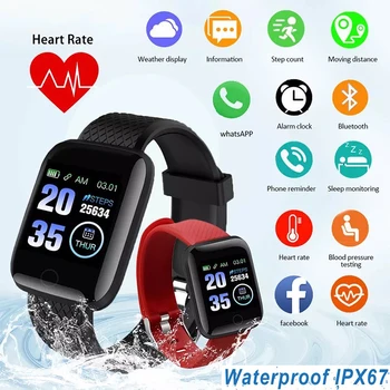 În 2020, Noul Smartwatch 116 Plus Brățară Inteligent IOS Android Electronice Inteligente de Fitness Tracker Ceas de mana Cu Curea din Silicon Watche 