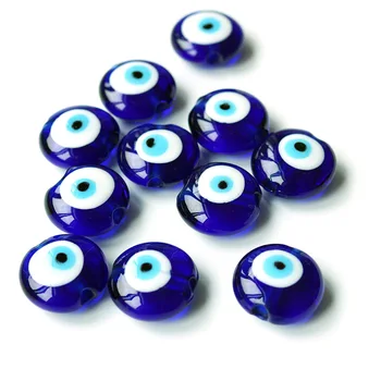 15MM20MM de sticlă față-verso plat margele albastru turcesc albastru-ochi bucăți potrivite pentru brățară DIY colier pentru femei bijuterii 