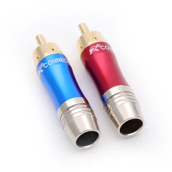 1pair/2 buc Conector RCA Sârmă de sex masculin Plug placat cu aur adaptor audio blue&red coadă difuzor mufă pentru Cablu 8MM 