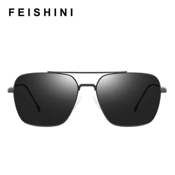 FEISHINI Steampunk Pătrat de Metal Bărbați ochelari de Soare Polarizat de Brand Designer de Ochelari Femei Conducere Ochelari de Nuante Reci de Protecție UV