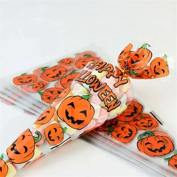 100buc Halloween Transparent bomboane Marshmallow ambalare Saci de Decor Petrecere Dulce Celofan Bomboane de Sac Con de Stocare Pach Sac 