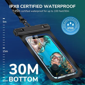 2 Ambalaj Impermeabil Husă de Telefon Universal rezistent la apa IPX8 Caz de Telefon Uscat Geanta cu Curea pentru IPhone 12 Pro Samsung de Până La 7 Inch 