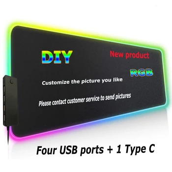 Mairuige DIY RGB 4-Port Hub USB cu LED de Mari Dimensiuni Mousepad Personalizat Personalizate Iluminate cu LED Mouse Pad XL Csgo Gamer Mousepad 