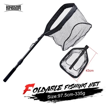 Regatul 97.5 cm Pliabil plasă de Pescuit din Aliaj de Aluminiu Net de Aterizare la Polul Pliere Zbura de pescuit Nada Plase Pentru Pescuit de Iarna instrument 