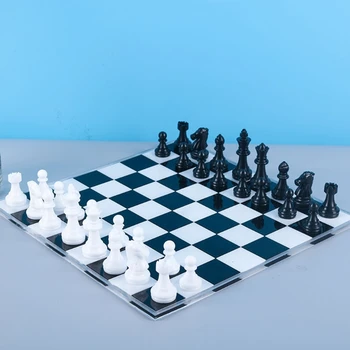 Cristal Rășină Epoxidică Mucegai Internațional de Șah Șah Turnare Mucegai Silicon W0YA