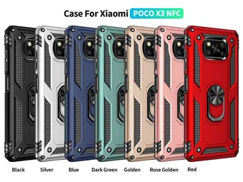 Pentru Xiaomi Poco X3 Pro Caz rezistent la Socuri Armor Stand Holder Auto Inel de Telefon Caz pentru Xiaomi Poco X3 NFC M3 Pro 5G F3 Capacul din Spate 
