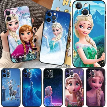 Frozen Elsa Pentru Apple iPhone11 12 13 Pro Mini X XR XS Max 7 8 Plus Negru de lux Silicon Moale Caz de Telefon 