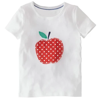 2018 Baby Girls T-Shirt de Vară pentru Copii Topuri Haine Drăguț de Fructe de Mere Creative pentru Copii T-Shirt 