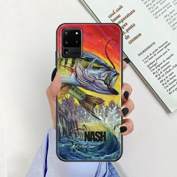 Nash Pescuit la Crap Logo caz de Telefon Pentru Samsung Galaxy Nota 4 8 9 10 20 S8 S9 S10 S10E S20 Plus UITRA Ultra 3D negru spate tpu 