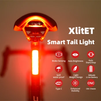 2020 XlitET Biciclete Automată a Frânei din Spate Lumina de Noapte cu Bicicleta Inteligent de Detectare Stop MTB Biciclete Rutier Seatpost Lampă de Siguranță durabil 