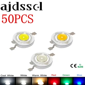 50Pcs/lot Real CREE 1W 3W de Mare Putere cu LED-uri Margele Lampa 2.2 V-3.6 V SMD Chip Diode LED Bec Alb / Cald Alb / Rosu / Verde / Albastru 