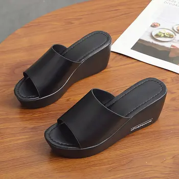 De Vânzare la cald Femei pantofi de Vară de Moda din piele PU de Agrement pantofi femei pene platforma Gură de Pește Sandale Fund Gros Papuci 