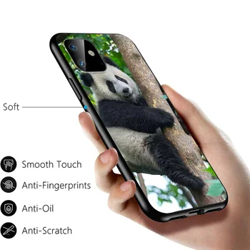 Luminos Capac Negru Drăguț Mic Urs Panda Pentru iPhone 2020 11 Pro XS Max XR X 8 7 6 6S Plus 5 Telefon Caz 