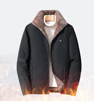 Jacheta Fleece Barbati modelului Cald Gros Canadiană de Înaltă Calitate Guler de Blană Haina Plus Dimensiune M-8XL Brand de Moda de Iarnă Lână Parka 