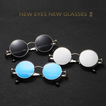 Emosnia 2021 Vintage Rotund Punk Bărbați ochelari de Soare Retro de Lux Designer de ochelari de Soare de Hip-Hop Verde Metal Ochelari de Calitate Superioară UV400 