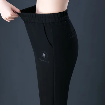 Femei Clasic de Drept-picior Pantaloni, Confortabil Stretch Elastic de Înaltă talie Slim-fit Pantaloni cu Buzunar Stretch Pantaloni Rochie