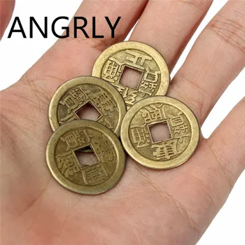 ANGRLY 24mm Chineză Feng Shui Norocos Ching/Monede Antice de Învățământ Împărați Antic Avere Bani Petrecere Cupru Craft Supplies 
