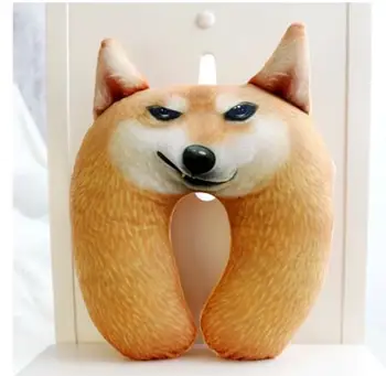 3D câine în formă de U, perna perna de col uterin în formă de u pernă perna perna gât de călătorie
