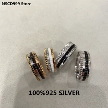Quatre Alb 925 Sterling Silver viteze transforma ring lovers ring Drept Bărbați și femei de moda de brand de Lux cadou bijuterii 
