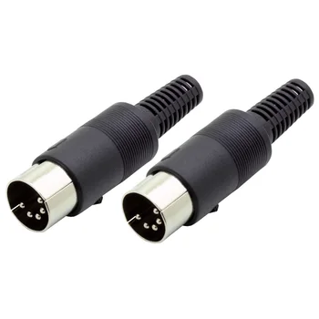 10buc conector de Sârmă 5PIN DIN male Plug Cablu adaptor cu Mâner de Plastic negru