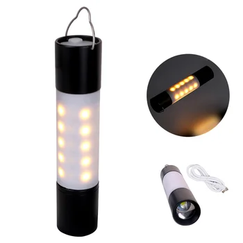 USB Reîncărcabilă Agățat Lanterna cu Zoom aliaj de Aluminiu + ABS LED Lanterna Camping Cort Lampă Lanternă în aer liber Lumina de Noapte