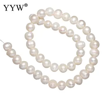 YYW de Înaltă Calitate 9-10mm Natural de apă Dulce Pearl Margele Perle albe Rotunde Margele Vrac DIY Colier Bracelat a Face Bijuterii 