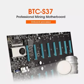 BTC-S37 Miniere Placa de baza 8 PCIE 16X Grafic Card SODIMM DDR3 SATA3.0 Suport VGA și HDMI Compatibil pentru BTC Miner Mașină