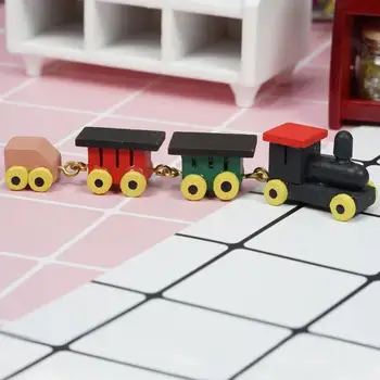 Mini Model de Camera pentru Copii Tren de Jucărie din Lemn de Culoare 1/12 Casă de Păpuși în Miniatură Accesorii in Miniatura Mobilier Casă de Păpuși Jucarii Copii