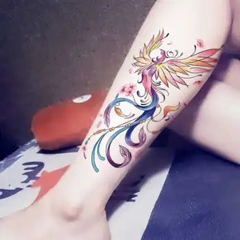 Impermeabil Tatuaj Temporar Autocolant phoenix Flash Tatuaj Femei Negru Geometrice Body Art Fals Tatuaj spate